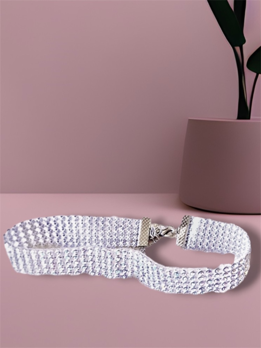 Women's Rhinestone Crystal Choker Necklace - NWT - Picture 2 of 9